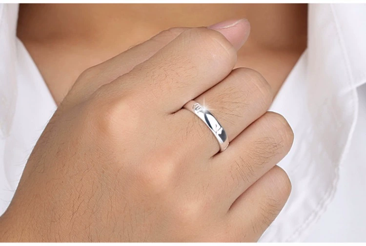 Chữ! Nhẫn nam 999 chữ bằng bạc đeo nhẫn ngón trỏ