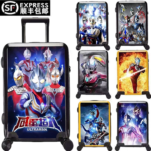 Ультрамен Тига, детский чемодан для мальчиков, универсальная коробка для школьников для путешествий, 1820 дюймов, поворотные колеса