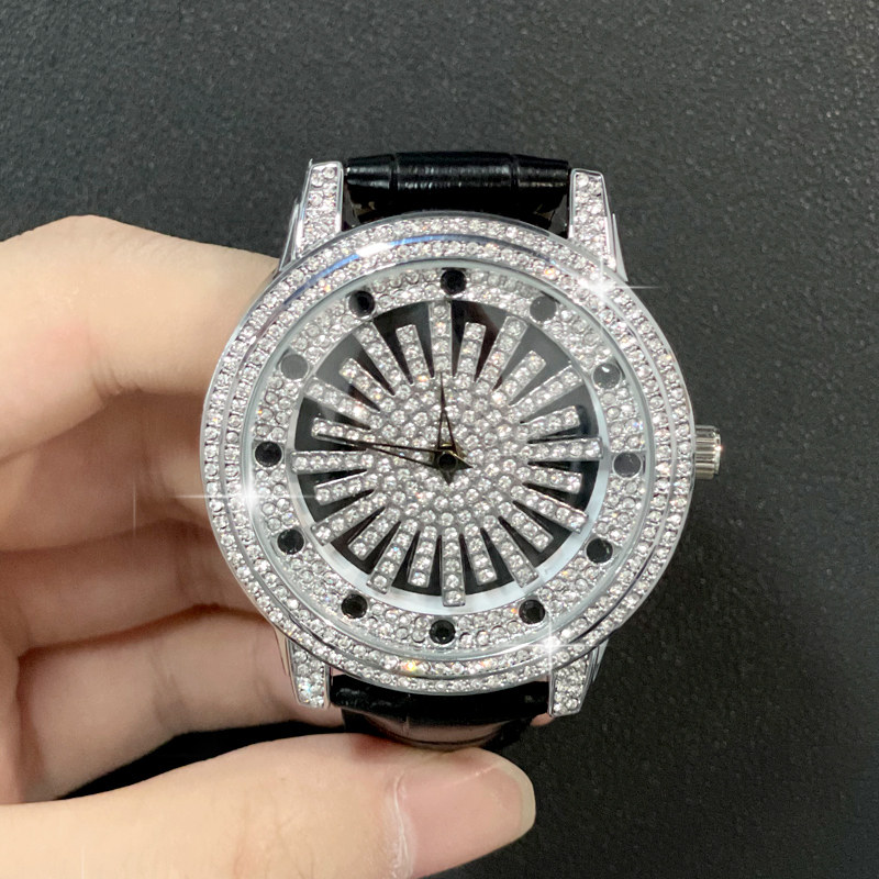 Time to run watch Men's fully automatic Top  Mechanical brands Student trend Full Star inlaid with diamond waterproof strap 