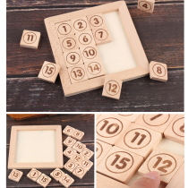 Beech 9 grid digital Huarong Road Wooden student puzzle clearance game problem solving play childrens educational toys