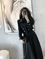Black short style small fragrant wind woolen jacket 2021 New Women autumn and winter Joker temperament slim coat tide