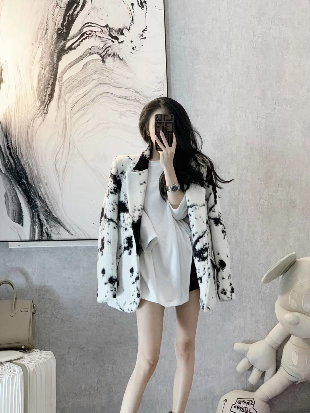 2021 autumn and winter new small suit woolen coat female British style Western style loose all-match retro fashionable fried street tide
