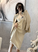 Imperial sister fan temperament goddess suit female autumn and winter harbor style professional retro chic blazer dress two-piece set