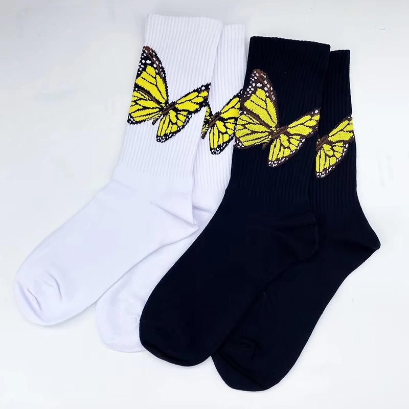 Spot Palm Palm Butterfly Socks Angle Angel Cotton Pure Cotton Street Sports Socks Nam và Nữ Xu hướng - Vớ thể thao