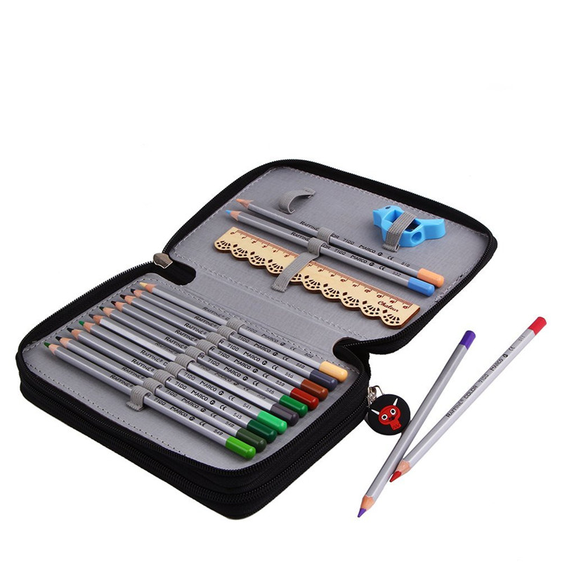 Hot selling two-layer 24 36 color lead sketch brush sketch pen painting pen curtain pencil bag storage box art special