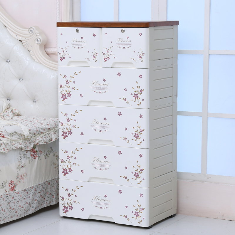 Large Number Thickened Wood Top Baby Wardrobe Plastic Drawer CHILDREN'S STORAGE CABINET STORAGE CABINET BABY CABINET FINISHING CABINET