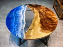 Resin river table panel ocean tea table table solid wood waves big board 1231235