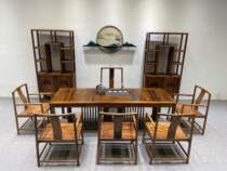 Walnut New Chinese Jingshu Wujinshi Tea Table Seven Piece Set 238-85-75