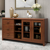 Solid wood dining side cabinet Modern simple household locker multi-function tea cabinet New Chinese kitchen locker cabinet