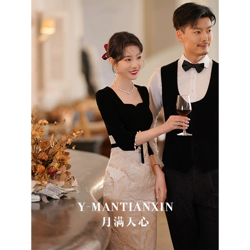 Черное бархатное вечернее платье, крой «рыбий хвост», изысканный стиль, подходит для подростков