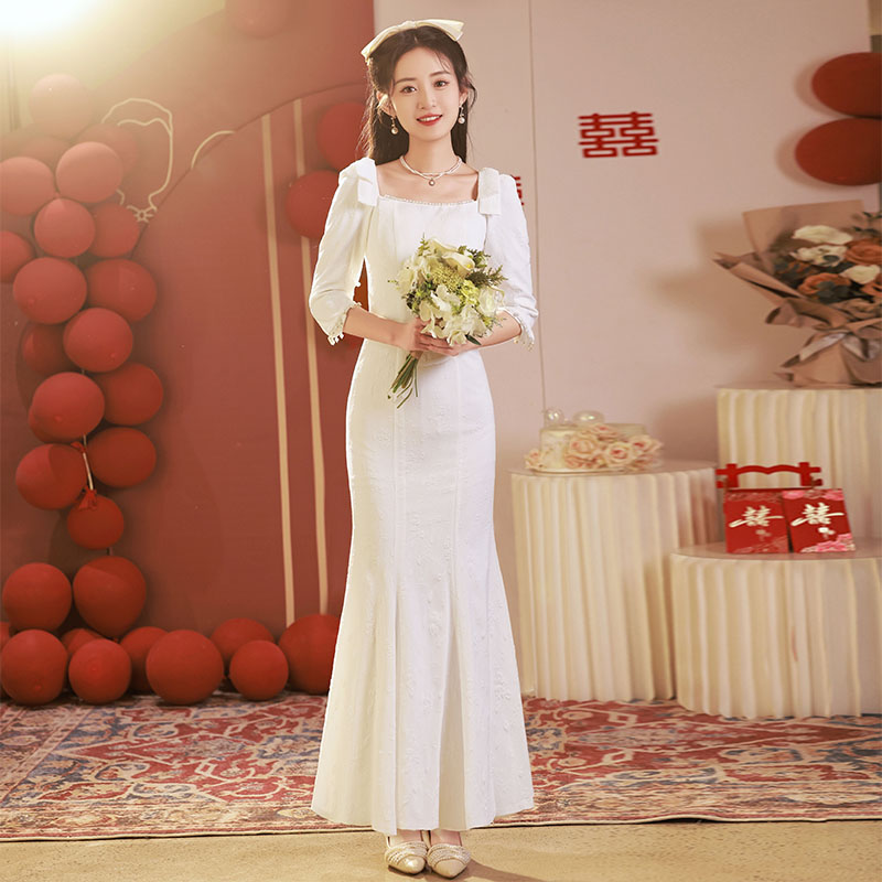  2xl Note: If the dresses are small, please consult the customer service first+White, long   - $14.92 