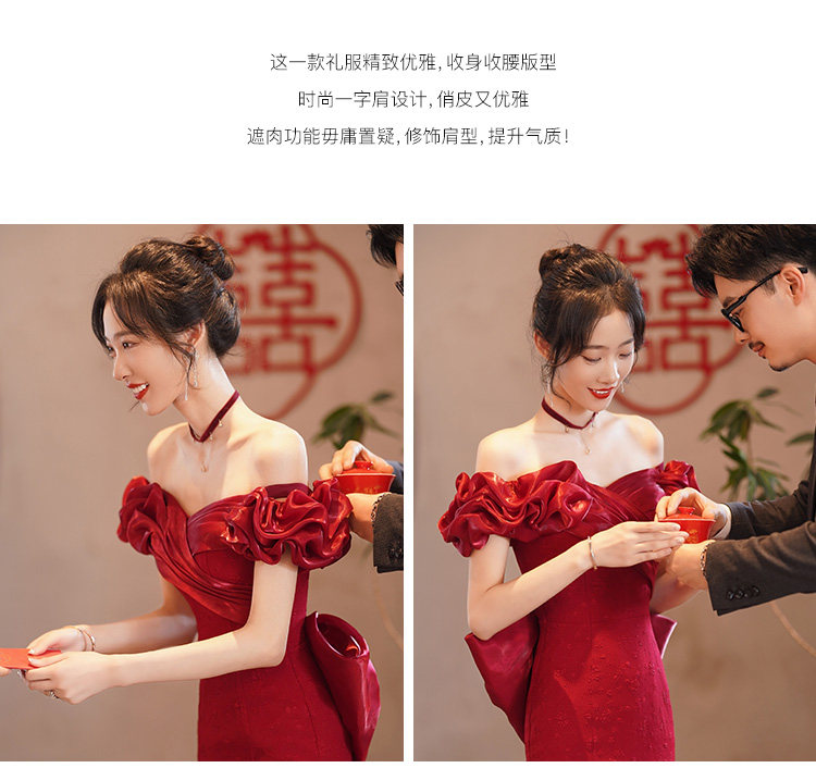 Вечернее платье, открытые плечи, крой «рыбий хвост»    