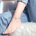 Bạc S925 Bạc Star Moon Anklet Nữ Hàn Quốc Phiên bản đơn giản Sen tươi Sinh nhật tươi Sinh nhật Hàn Quốc Cá tính Nữ Phụ kiện vòng chân cá chép nữ Vòng chân