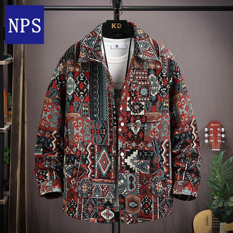Men's 2026 New Style Jacket Trendy Ethnic Style Men's Jacquard Fashion Brand Youth Casual Spring and Autumn Versatile Coat