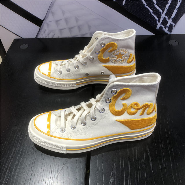 CONVERSE Converse 1970S men's and women's retro letter embroidery high-top canvas shoes A04909CA04175C