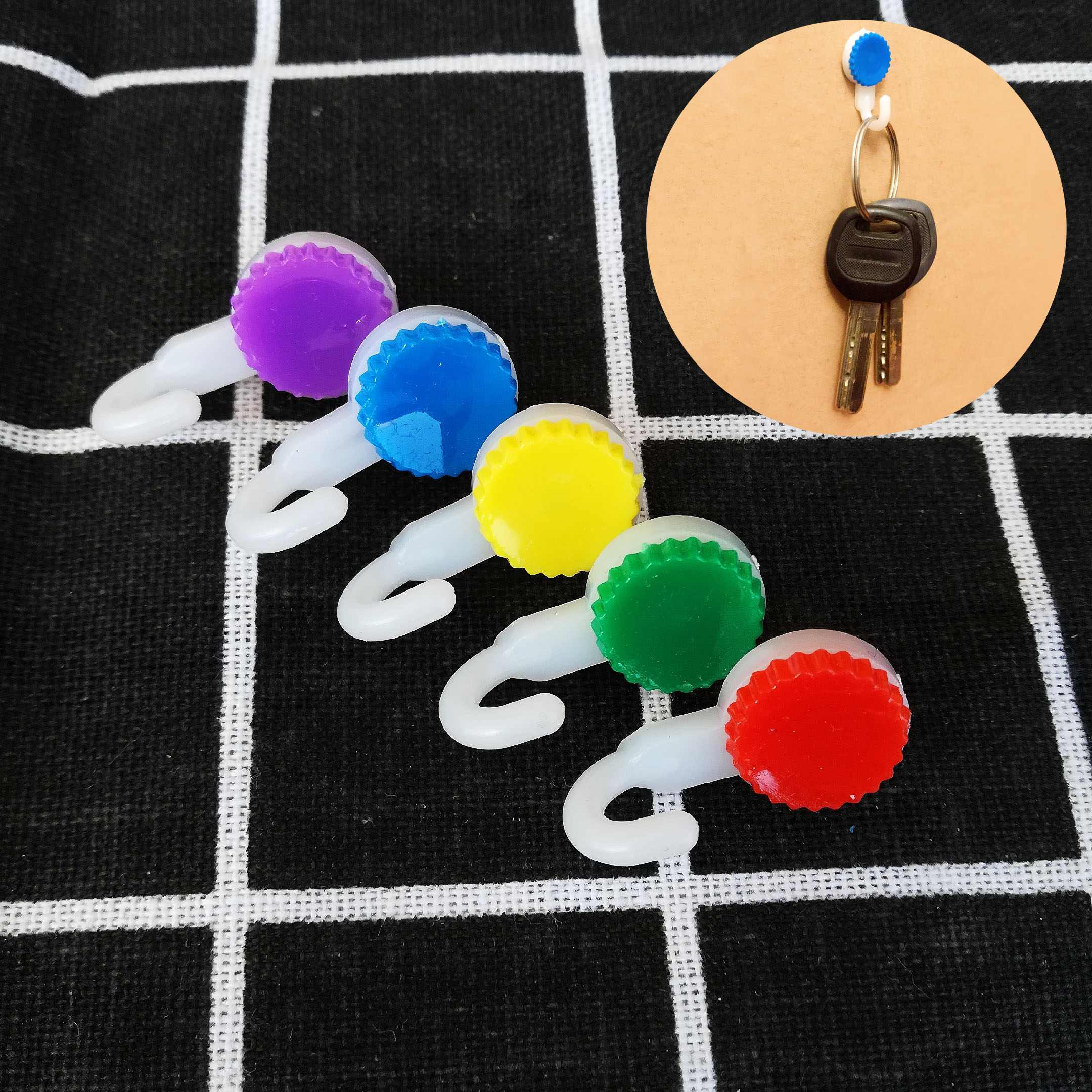 Creative Cork Crochet Nail Photo Board Wall Decoration Ground Drawings Large Head Color Large Nail Drawing 18 pieces