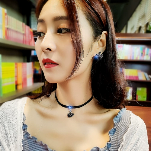 Лебедь, чокер, короткий аксессуар, в корейском стиле, популярно в интернете, простой и элегантный дизайн