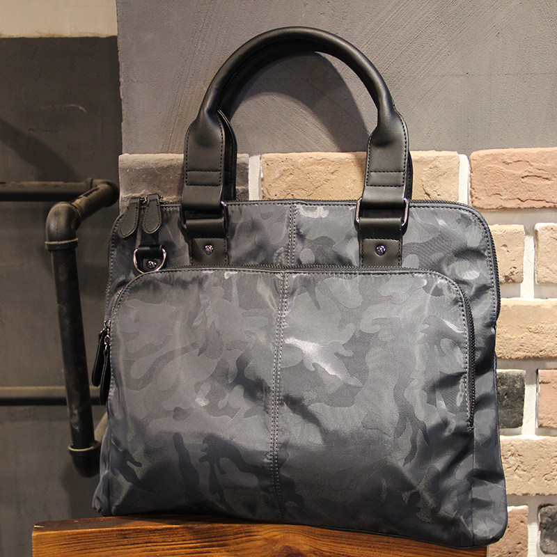 Hong Kong men's new trendy brand handbag canvas briefcase business casual one-shoulder messenger camouflage cross bag
