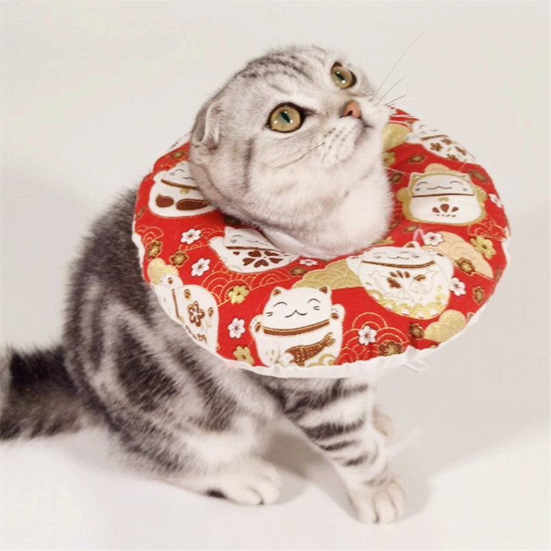Elizabeth ring cat soft cloth shame collar pet dog Elizabeth anti-licking headgear cat sterilization supplies