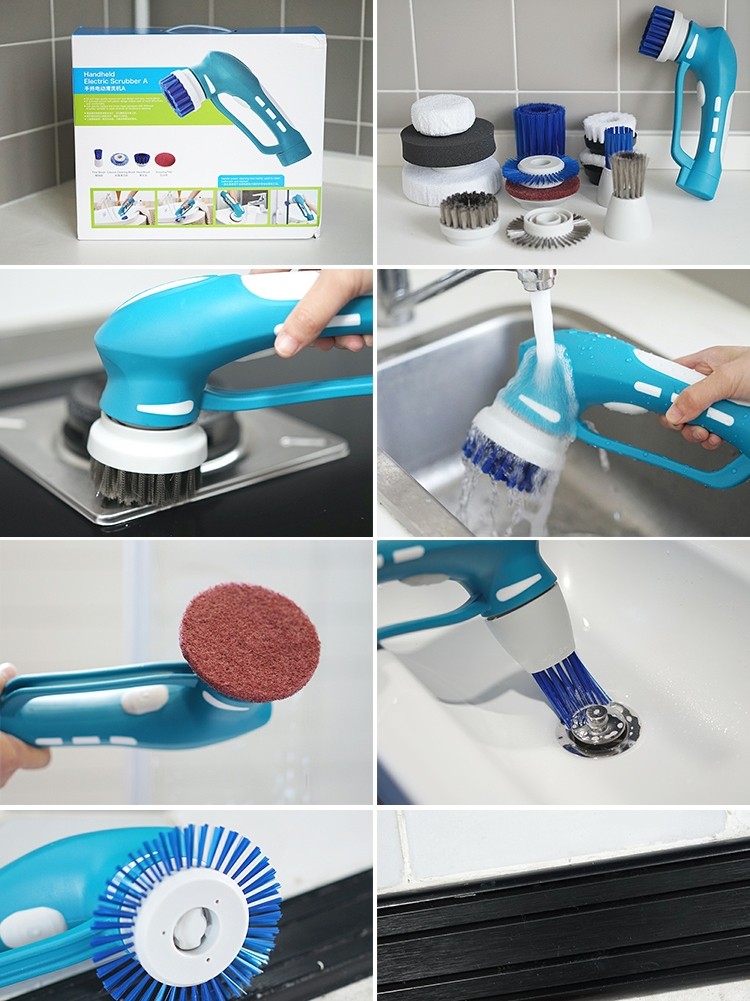 Electric cleaning brush multi-function household wireless powerful powder room kitchen automatic decontamination fume washing machine