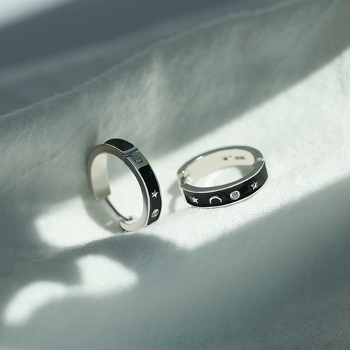 Трендовые серьги, мужское универсальное черное звездное небо, серебро 925 пробы, европейский стиль