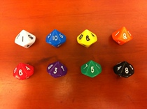 10-sided(1-10)Dungeons & Dragons Multi-sided dice dice board game DND Magic card props Color color