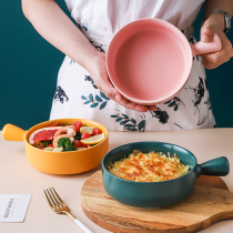 Grilled Bowl creative baking tableware with handle Home cheese baked rice baking tray bowl pasta plate Nordic