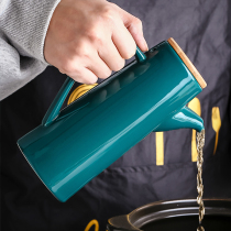 Ceramic oil pot oil tank large capacity kitchen oil bottle glass leak proof vinegar pot household seasoning pot soy sauce vinegar seasoning bottle