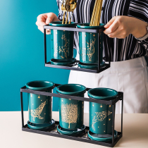 Chopsticks rack Chopsticks household wall-mounted kitchen storage chopsticks basket creative ceramic chopsticks tube drain rack