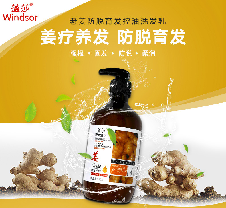 Shampoo shampoo ginger proof of hair loss increased control of fluffy oil and dew to stop itching shampoo hair and hair breeding men and women