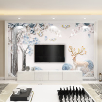 Wood-wood fiber integrated wall panel TV Background wall Living room Fast-fit wall panel 8D minimalist light extravagant sofa film and TV wall cloth