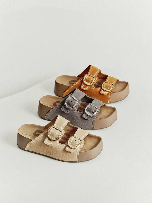 Same Style as in the Mall, 2026 Summer New Model, Soft Chocolate Toast Shoes, Women's Shoes, Thick-Soled, Suitable for Outdoor Wear, Slippers, Sandals for Women F5U1D