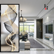 3d art glass screen partition background wall shoe cabinet wine cabinet frosted light transparent double-sided entrance glass