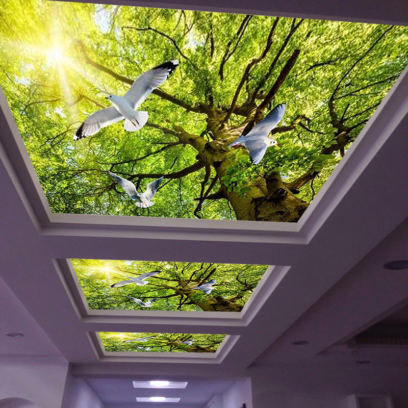3D Art Glass Suspension Ceiling Decorated Background Wall Passage Corridor Living Room Lightseeing Glass Ceiling Ceiling