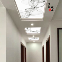 Minimalist line light luxury 3d art glass ceiling decoration modern simple acrylic transparent plexiglass ceiling