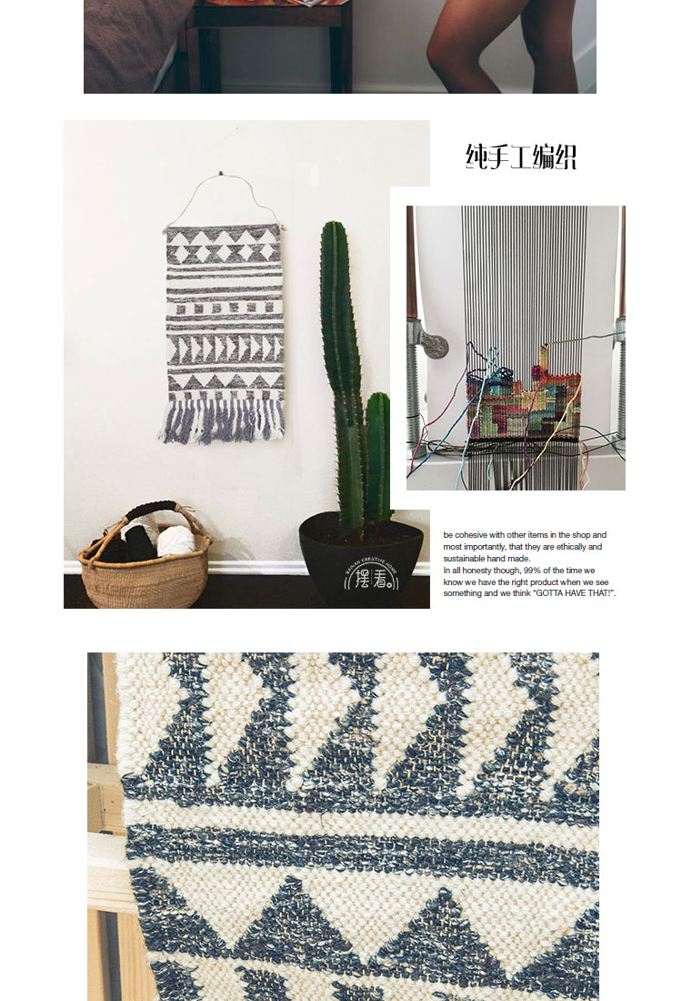 Nhìn con lắc nhập khẩu tấm thảm dệt tay của gió quốc gia nghệ thuật bohemian đầu giường phòng ngủ trang trí tấm thảm phòng khách - Tapestry thảm tranh treo tường