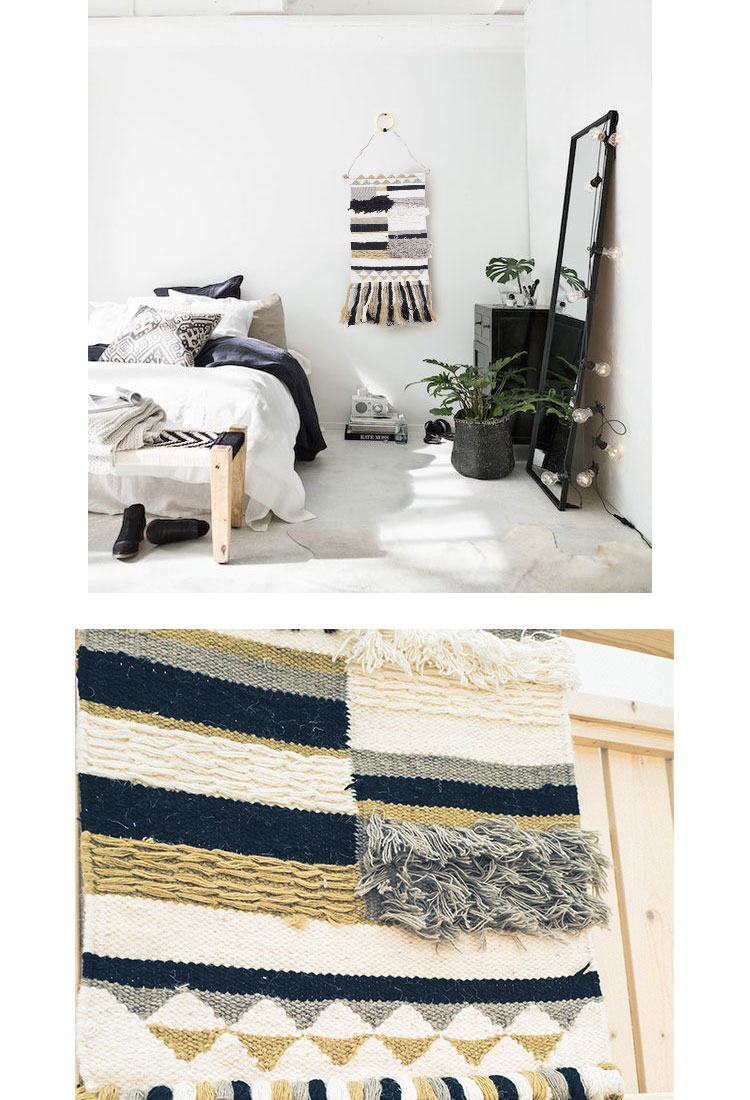 Nhìn con lắc nhập khẩu tấm thảm dệt tay của gió quốc gia nghệ thuật bohemian đầu giường phòng ngủ trang trí tấm thảm phòng khách - Tapestry thảm tranh treo tường