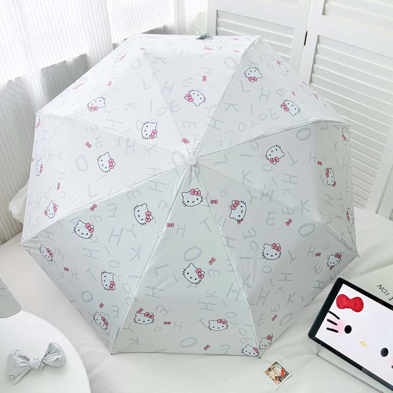 Hellokitty Cute Cartoon Umbrella with High Aesthetic Value, Black Coating for Sun Protection and Uv Protection, Sun Umbrella for Female Students Hellokitty Cute Cartoon Umbrella with High Aesthetic Value, Black Coating for Sun Protection and Uv Protection, Sun Umbrella for Female Students