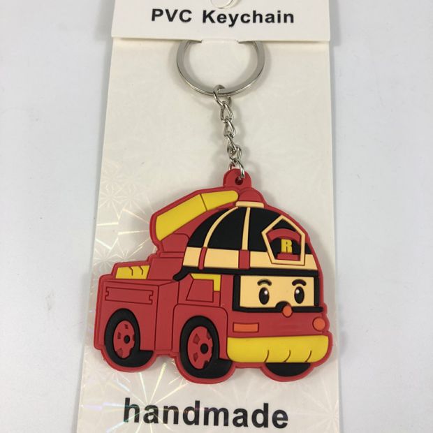 Xe cảnh sát biến dạng Poli xe cứu hỏa Roy máy bay trực thăng Haili Xiaojuan phim hoạt hình anime ngoại vi chìa khóa vòng mặt dây chuyền sticker cute đồ ăn