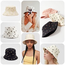New entrance to USA UO cherry Banana Butterfly Stars Delicate Embroidered Fisherman Hat Sunhat