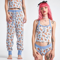 Ministry now MededELiAs by Dolls Kill Blue Cubs Cute Soft Home Suit Suit