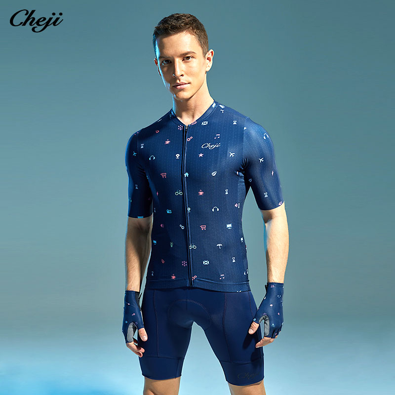 cheji cycling suit for men and women summer highway bike short sleeve tops to make fabric breathable