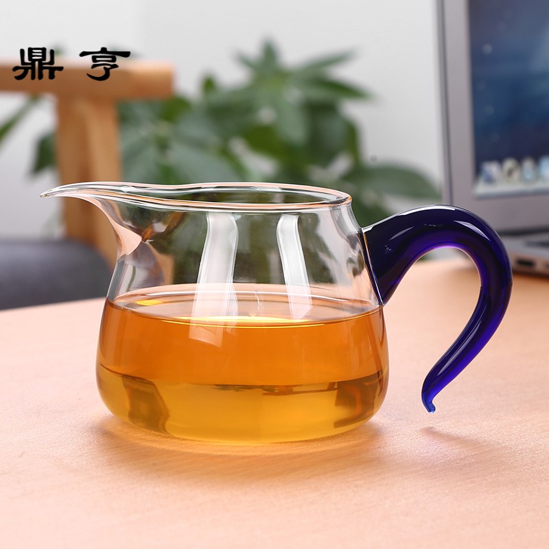 Ding heng fair heat - resistant glass tea cup upset points is kung fu tea set with ceramic filter large tea tea