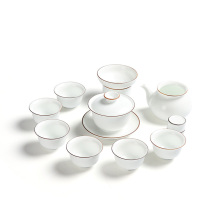 Dingheng matte white high white tea set Kung Fu Cup cup tea set ceramic white teapot tea cup