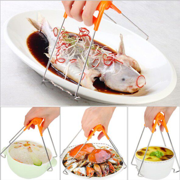 Multifunction Plus Coarse Stainless Steel Clip Bowl for anti-scalding dishes Saucer Anti-Slip Clip Bowl Fetch Pan Clip Fetch Bowl Clip-Taobao