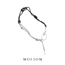 MOI IOM A Piece of World Black knotted fine bracelet niche design 925 sterling silver texture