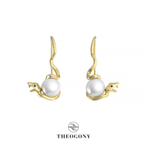 THEOGONY Amulet series Wagit Snake Earrings Retro Design Sense Pearl Earrings