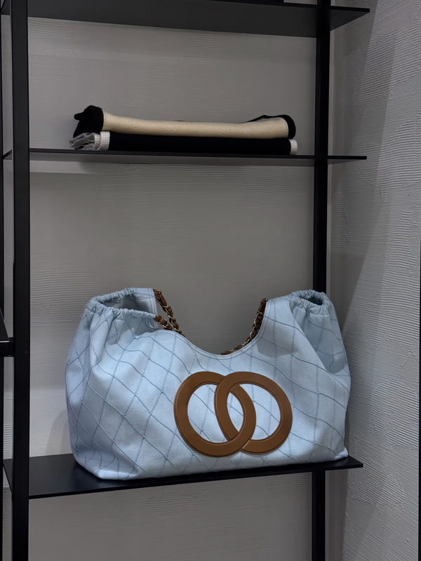 26m Coco Beach Beach Bag Quilted Shoulder Tote Large Capacity Bag Hand-Held Denim Canvas Shopping Bag