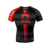 Логос Rashguard Venom логотип с трудом с коротким короткому со сжатым боксовым боксом, фитнес