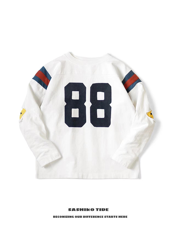 23Ss Kapital Hirata Kazuhiro Japanese-Style Digital Color-Blocked Four-Eye Print Crew Neck Long-Sleeve T-Shirt Base Layer